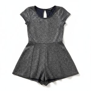 One Clothing Black Gold Metallic Shimmery Sparkle One Piece Romper Small